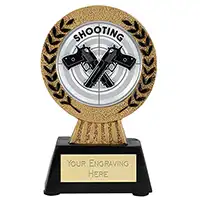 Gold Laurel Hero Shooting Hand Gun Trophy