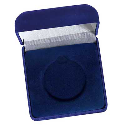 Blue Velvet 50mm Medal Case