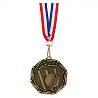 Antique Gold Combo Cricket Medal 45mm