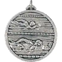 Silver Freestyle Swimming Medals 38mm