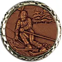 Bronze Slalom Skiing Medals 60mm