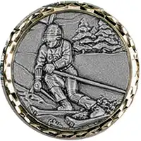 Silver Slalom Skiing Medals 60mm