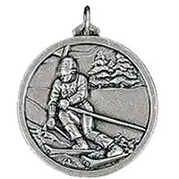 Silver Slalom Skiing Medals 38mm