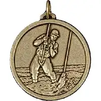 Gold Fishing Medal 56mm