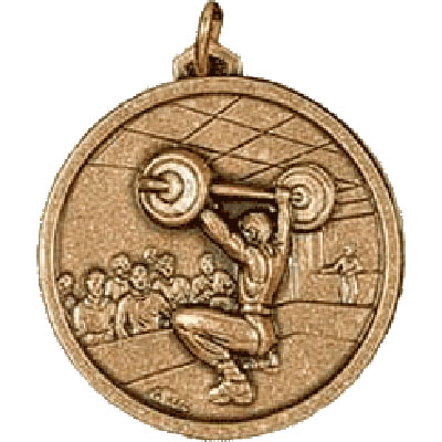 Jerk Weight Lifting Medals 38mm