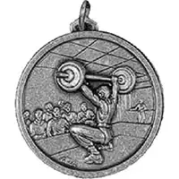 Silver Jerk Weight Lifting Medals 56mm