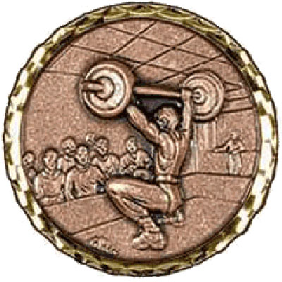 Bronze Jerk Weight Lifting Medals 60mm