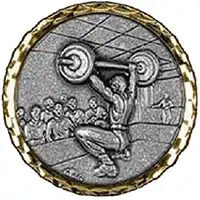 Silver Jerk Weight Lifting Medals 60mm