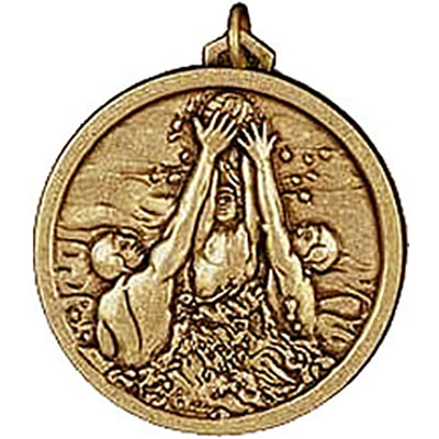 Gold Water Polo Medals 38mm