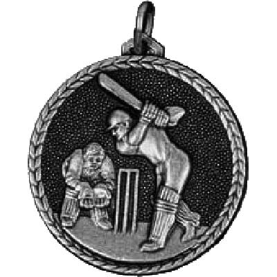 Silver Cricket Batsman Medal 56mm