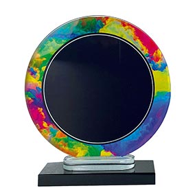 18cm Black Glass Rainbow Plate 18cm Black Glass Rainbow Plate