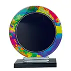 18cm Black Glass Rainbow Plate