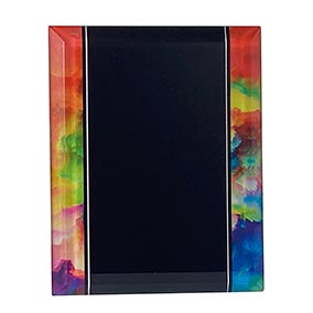 20cm Black Glass Rainbow Plaque 20cm Black Glass Rainbow Plaque