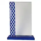 185mm Blue Edge Glass Plaque