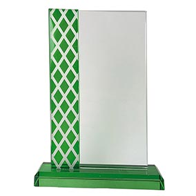185mm Green Edge Glass Plaque