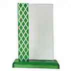 185mm Green Edge Glass Plaque
