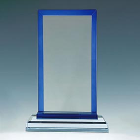 18cm Blue Edge Glass Plaque