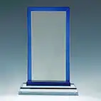 18cm Blue Edge Glass Plaque