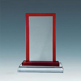 18cm Red Edge Glass Plaque