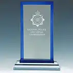 20cm Blue Edge Glass Plaque