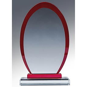 18cm Red Edge Glass Plaque