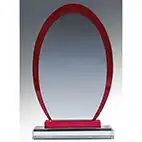 18cm Red Edge Glass Plaque