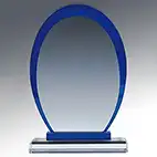 18cm Blue Edge Glass Plaque