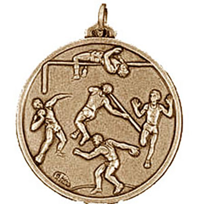 Gold Mens Pentathlon Athletics Medal 56mm