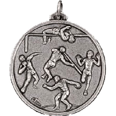 Silver Mens Pentathlon Athletics Medal 56mm