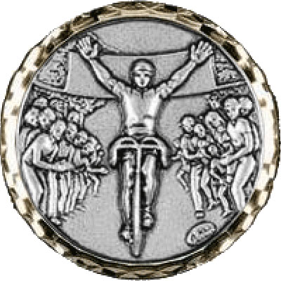 Silver Cycling Race Medal 60mm