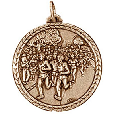 Gold Running Race Medal 56mm