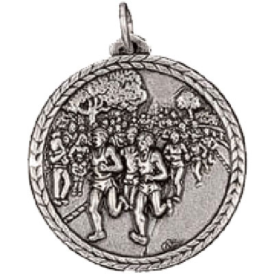 Silver Running Race Medal 56mm