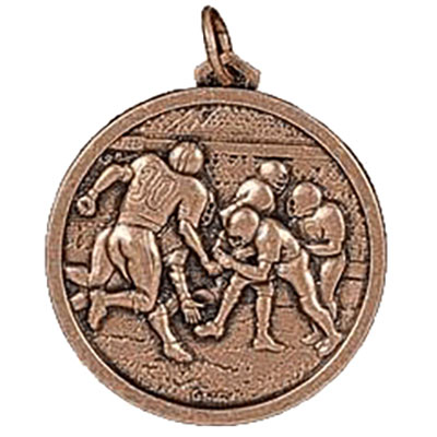 Bronze American Football  Medal 2in