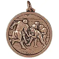 Gold American Football Medal 2in