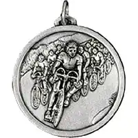 Silver Cycling Peloton Medal 56mm