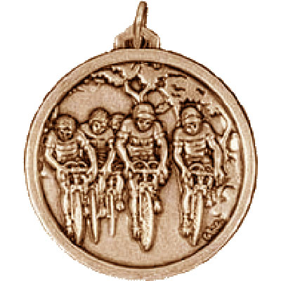 Gold Bicycle Race Medals 56mm