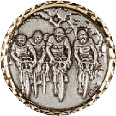 Silver Bicycle Race Medals 60mm