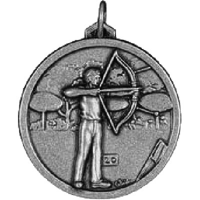 Silver Archery Medal 2in