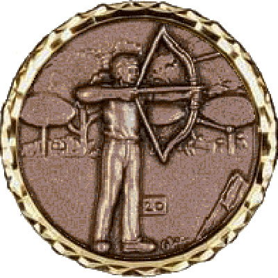 Bronze Archery Medal 2.5in