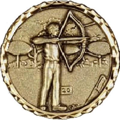 Gold Archery Medal 2.5in
