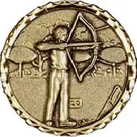 Gold Archery Medal 2.5in