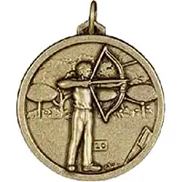 Gold Archery Medal 2in