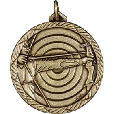 Gold Archery Medal 2in