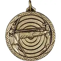 Gold Archery Medal 2in