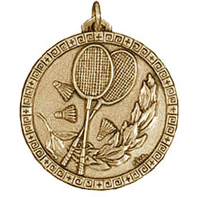 Gold Badminton Medals 38mm