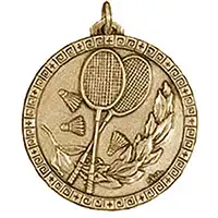 Gold Badminton Medals 56mm