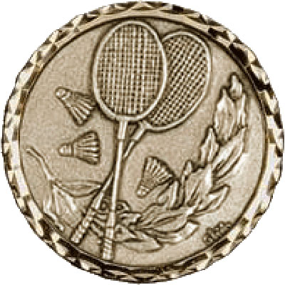 Gold Badminton Medals 60mm