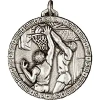 38mm Silver Basketball Medals