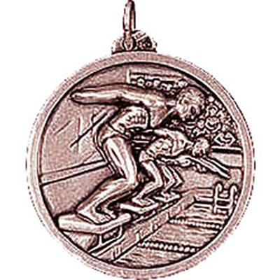 Bronze Mens Swimming Medals 38mm