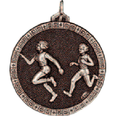 Silver Running Race Medal 56mm